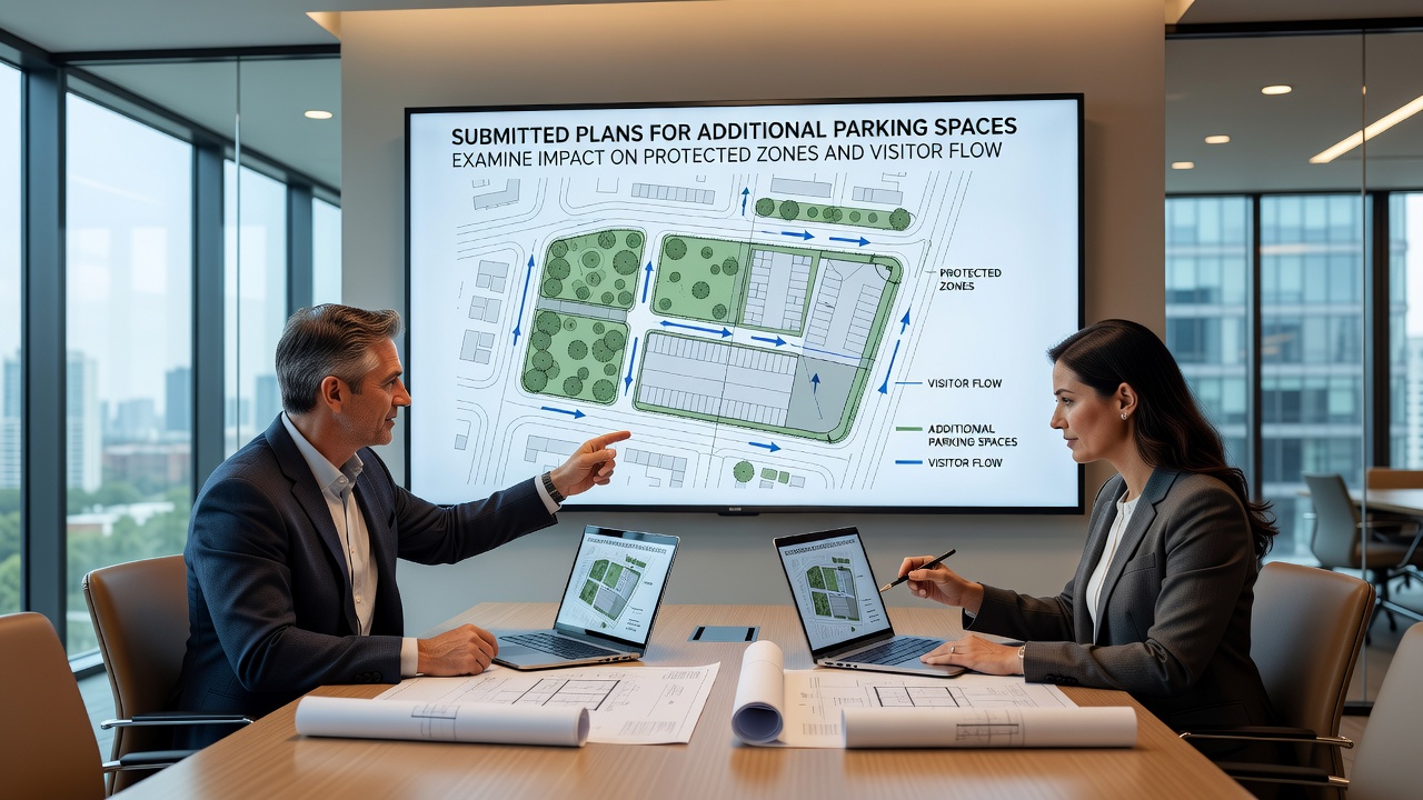 Submitted Plans for Additional Parking Spaces Examine Impact on Protected Zones and Visitor Flow